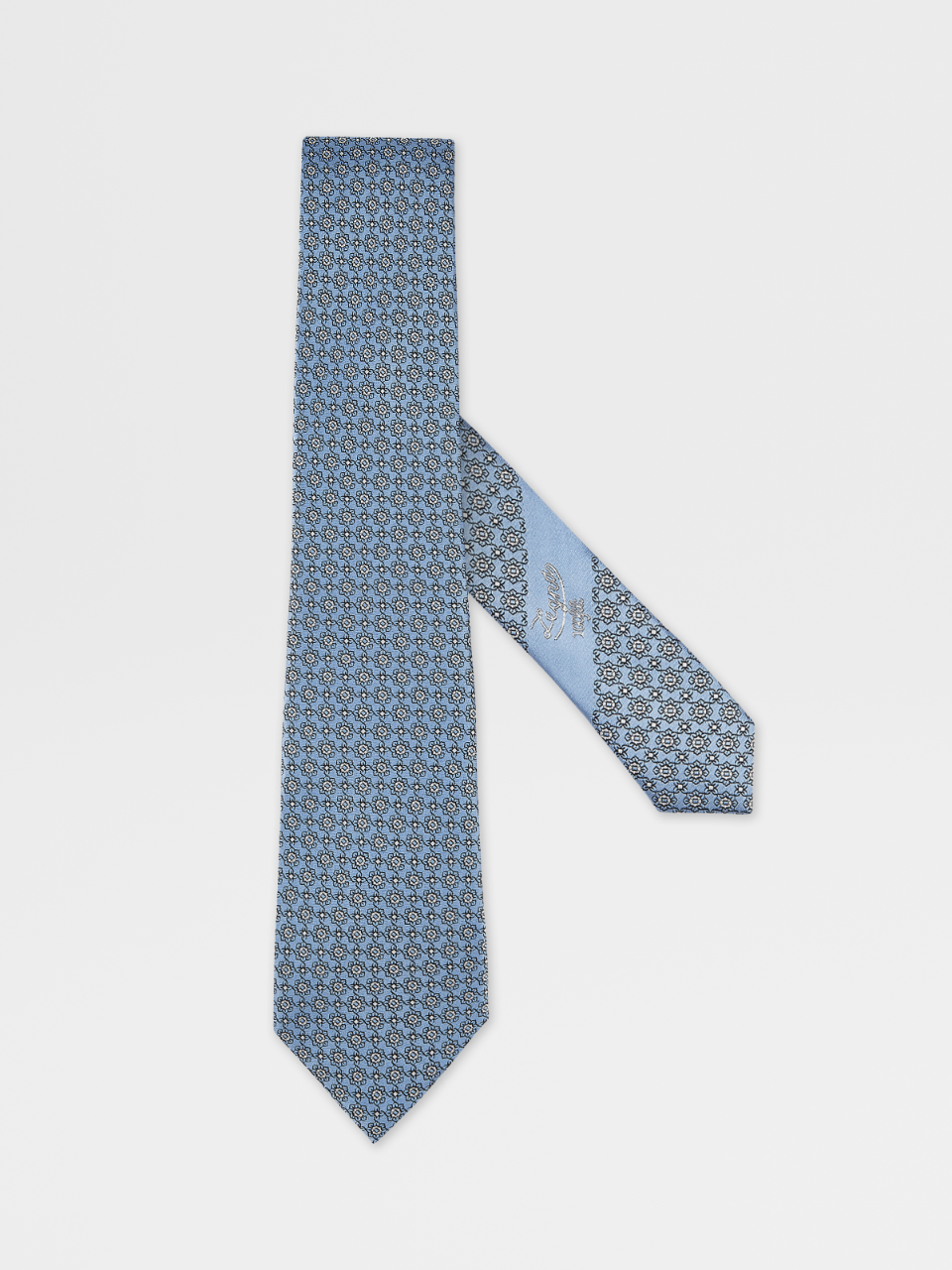 浅蓝色 100fili 桑蚕丝领带